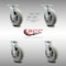 Service Caster 8 Inch SS Thermoplastic Rubber Caster Set with Roller Bearing and Swivel Lock SCC-SS30S820-TPRRD-BSL-4 - alternate 2